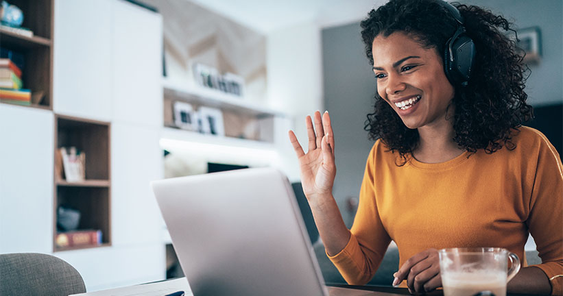 Woman working from home