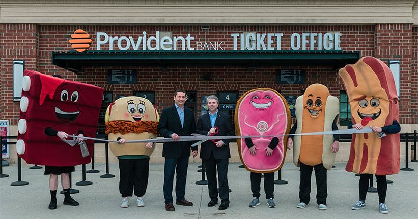 Ribbon Cutting in front of ticket office